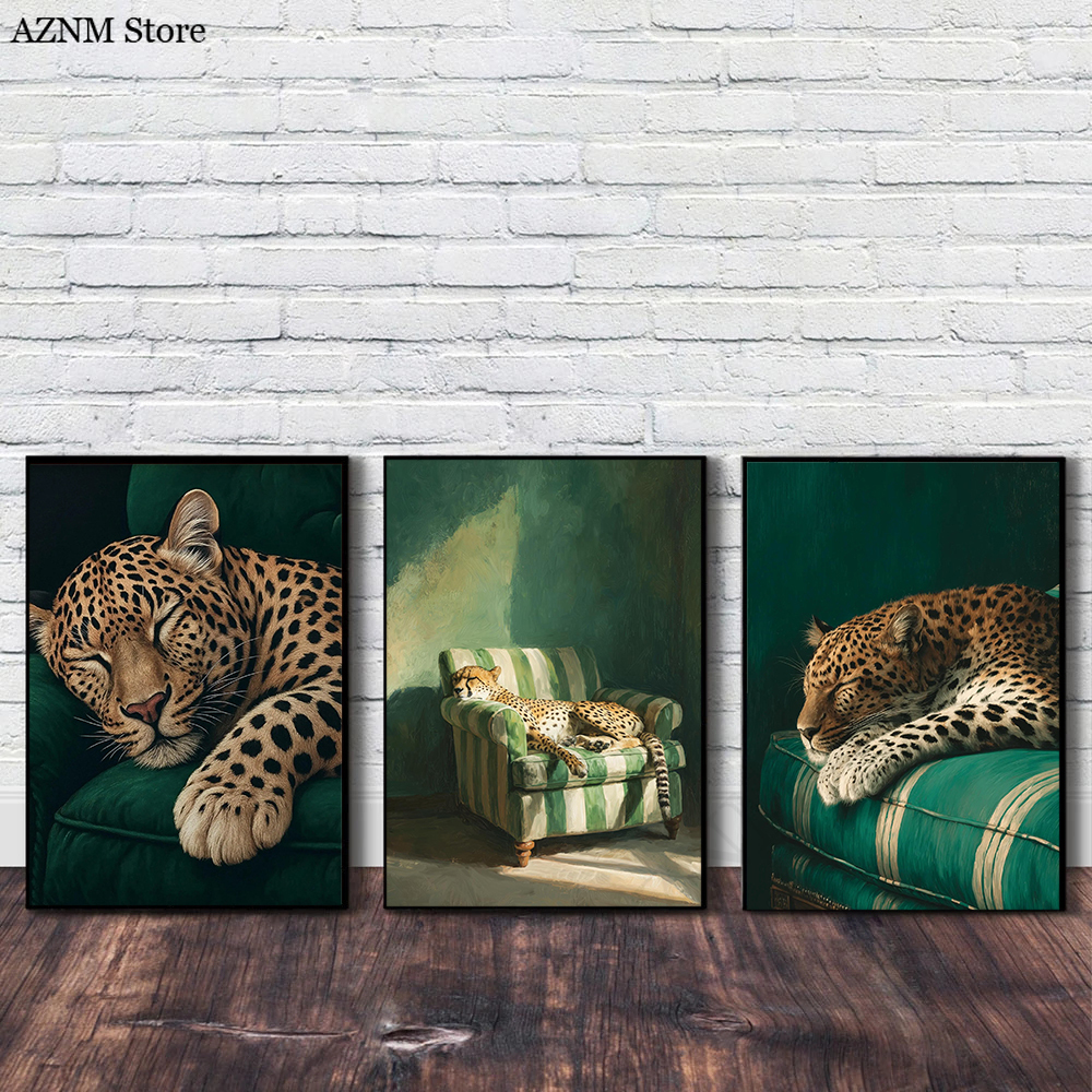 Photography Nature - Trendy Cheetah Art Print Poster Emerald