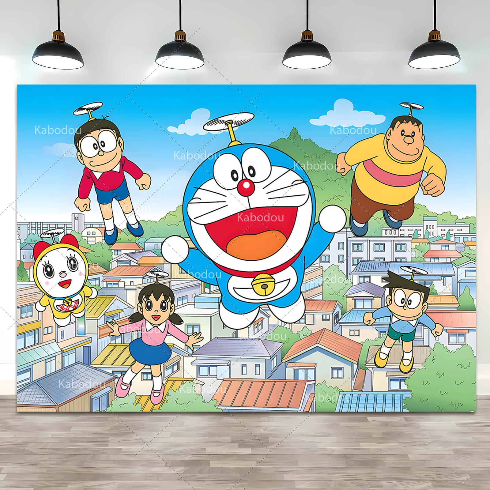 Photography Aesthetic - Doraemon Party Backdrop Blue Cat Children