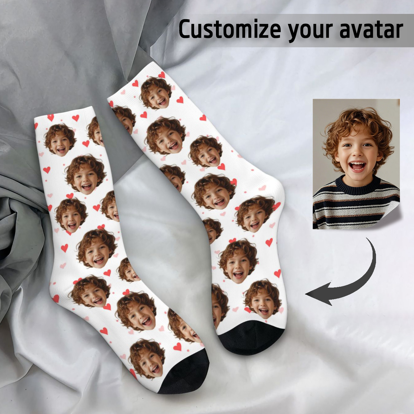 Customized face-shaped socks   – Photography Object Bewertung und Preis