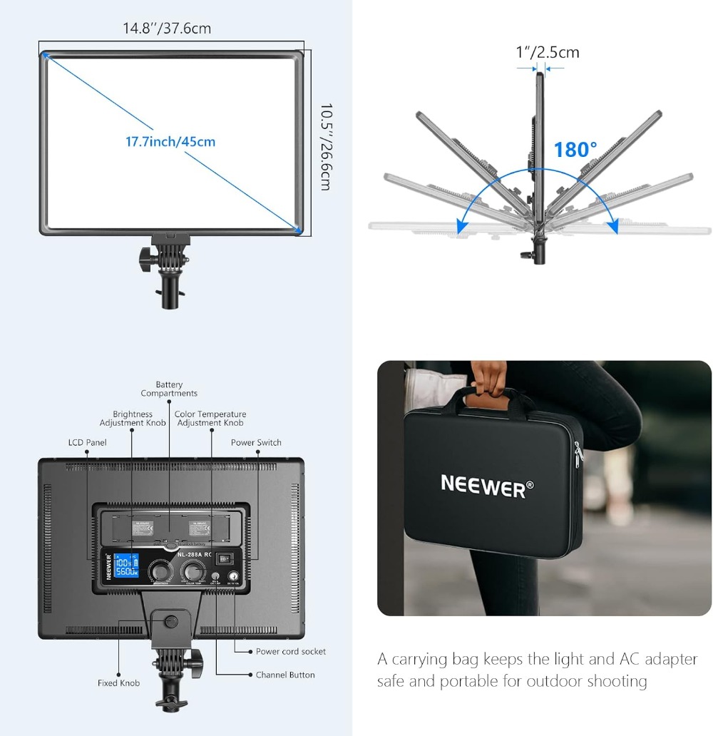45W 4800Lux Dimmable Bi-Color  – Photography Youtube Bewertung und Preis