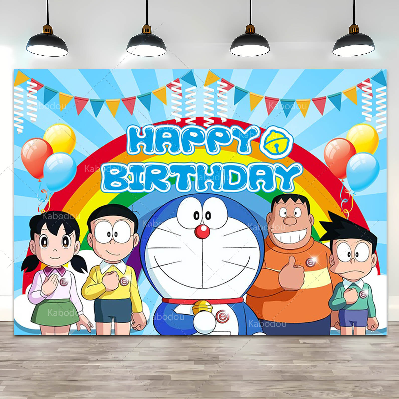 Doraemon Party Backdrop Blue C – Photography Aesthetic Bewertung und Preis