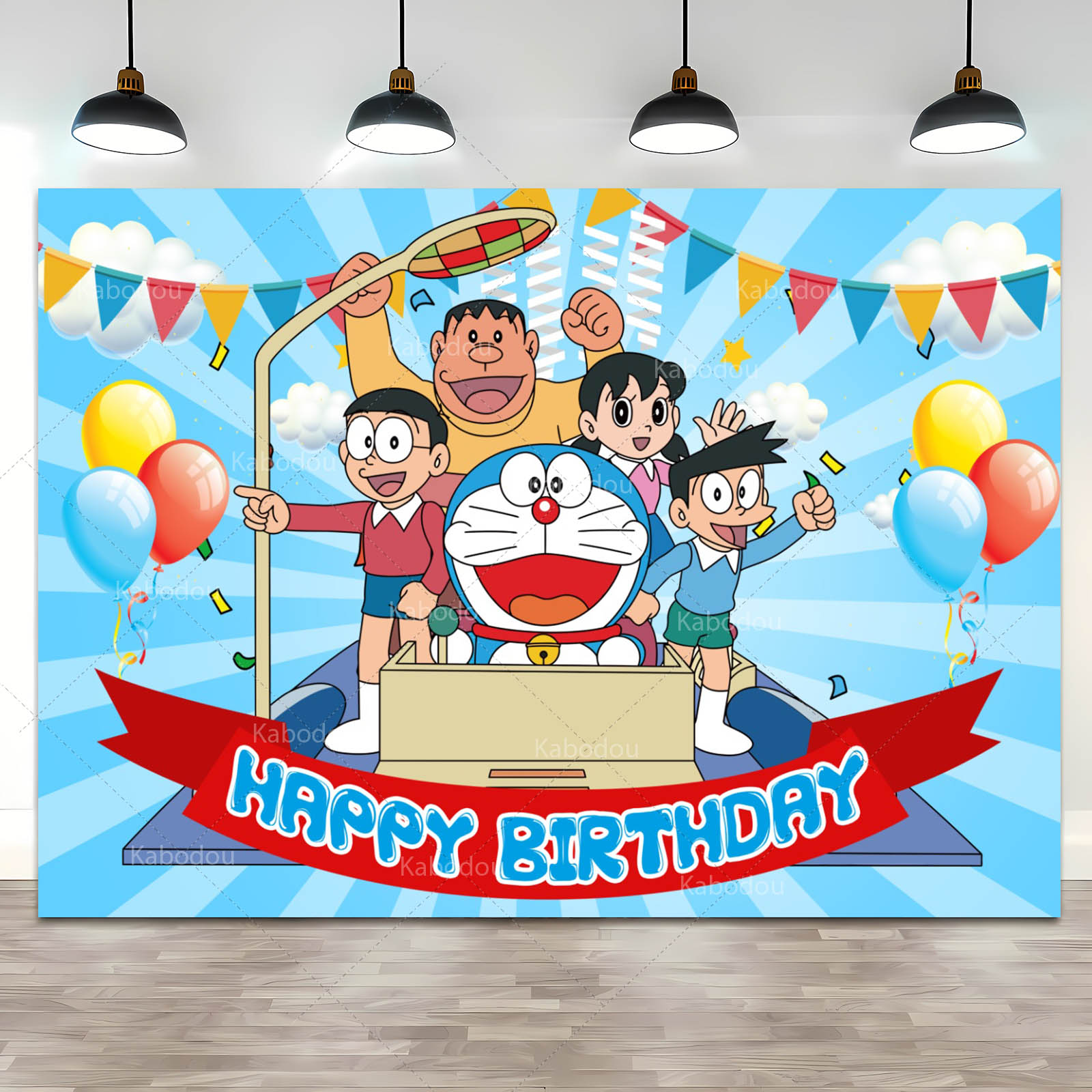Doraemon Party Backdrop Blue C – Photography Aesthetic Bewertung und Preis