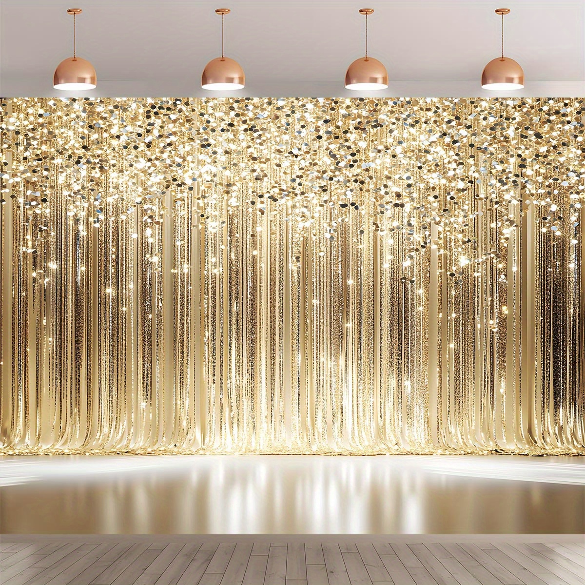1 curtain with sparkling gold  – Photography Youtube Bewertung und Preis