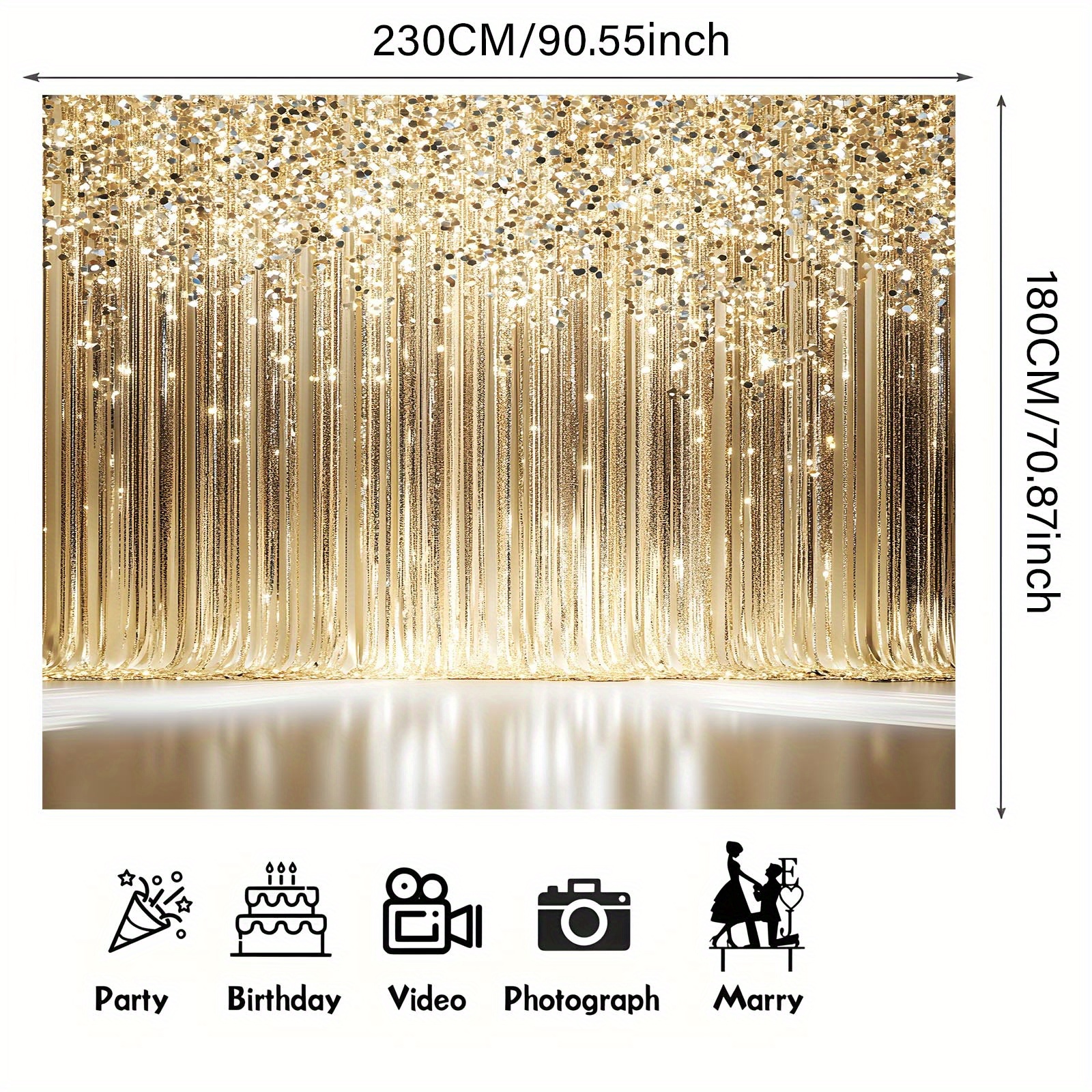 1 curtain with sparkling gold  – Photography Youtube Bewertung und Preis