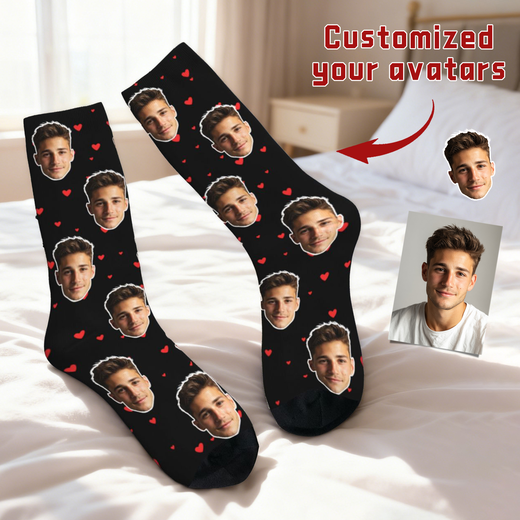 Customized face-shaped socks   – Photography Object Bewertung und Preis
