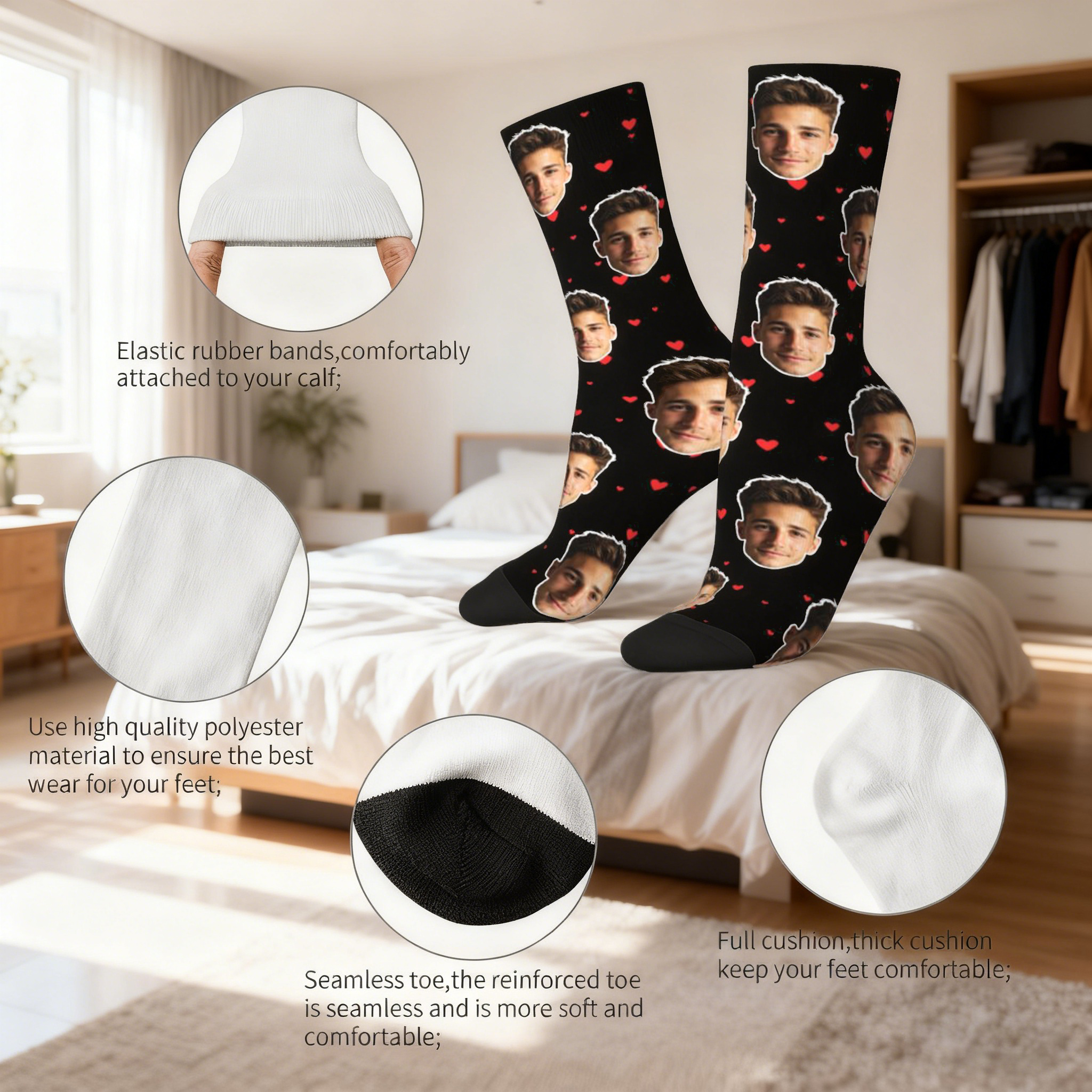 Customized face-shaped socks   – Photography Object Bewertung und Preis
