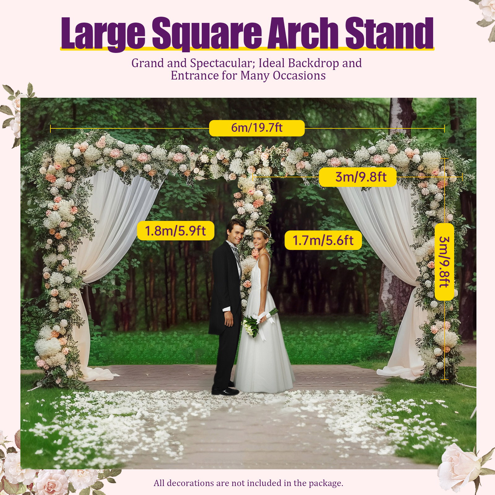 3x6m/10x20ft Metal Wedding Arc – Photography Aesthetic Bewertung und Preis