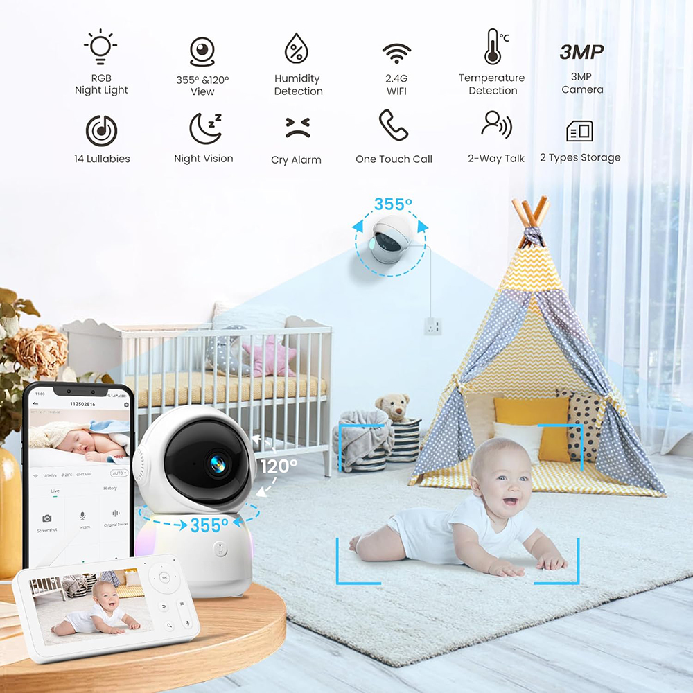 2K Baby Monitor with 2 Cameras – Photography Umbrella Lights Bewertung und Preis