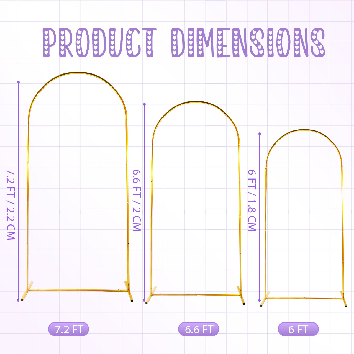 3Pack Golden Metal Arch Kits,  – Backdrop Stand Kit Bewertung und Preis